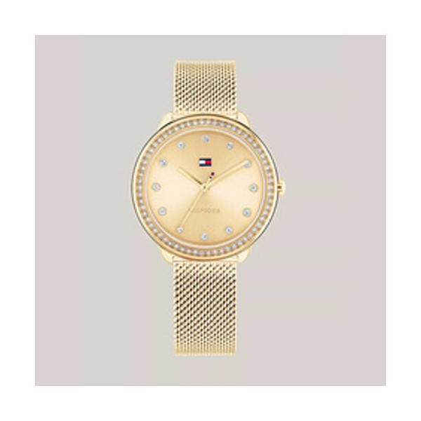 타미힐피거 여성 32MM 메쉬 브레이슬릿 시계 Gold