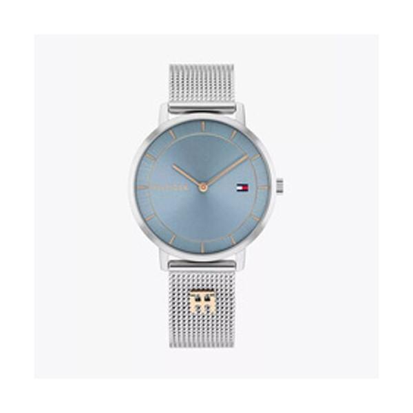 타미힐피거 여성 35MM 다이얼 모노그램 시계 Sky Blue