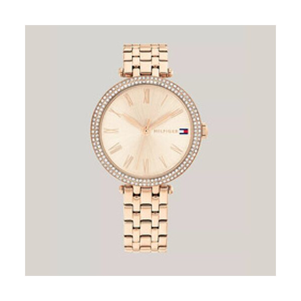 타미힐피거 여성 34MM Crystal 베젤 다이얼 시계Blush