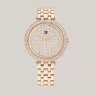 타미힐피거 여성 34MM 카네이션 골드 시계 Crystal