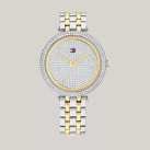 타미힐피거 여성 34MM Crystal 베젤 투톤 시계Crystal
