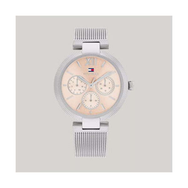타미힐피거 여성 36MM 멀티펑션 스틸 메쉬 시계 Blush
